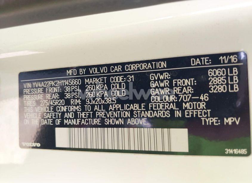 Photo 9 of 2017 Volvo Xc90 T6 MOMENTUM (VIN YV4A22PK2H1145660)