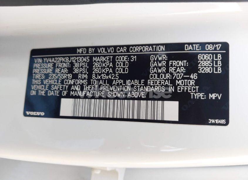 Photo 9 of 2018 Volvo Xc90 T6 MOMENTUM (VIN YV4A22PK8J1213045)