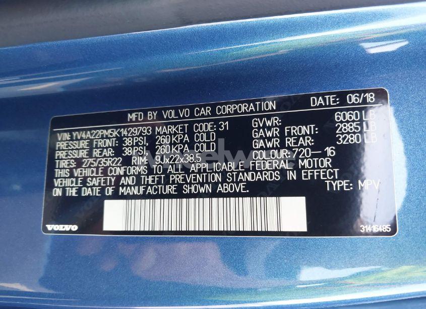 Photo 9 of 2019 Volvo Xc90 T6 R-DESIGN (VIN YV4A22PM5K1429793)