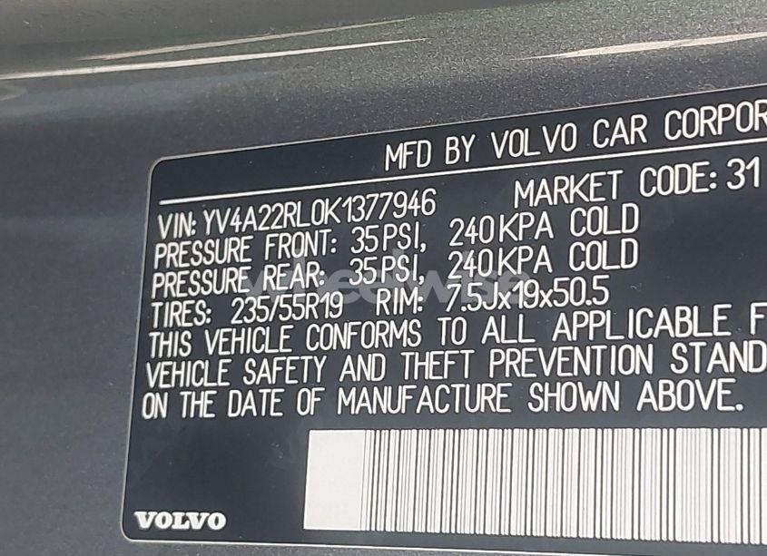 Photo 9 of 2019 Volvo Xc60 T6 INSCRIPTION (VIN YV4A22RL0K1377946)