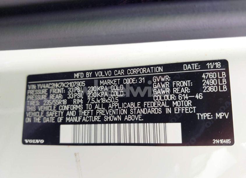 Photo 9 of 2019 Volvo Xc40 T4 MOMENTUM (VIN YV4AC2HK7K2107905)