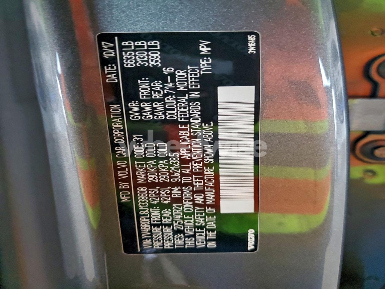 Photo 14 of 2018 VOLVO XC90 T8 (VIN YV4BR0PL8J1338608)