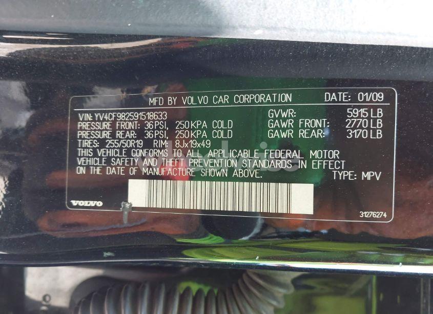 Photo 9 of 2009 Volvo Xc90 3.2/3.2 R-DESIGN (VIN YV4CF982591518633)