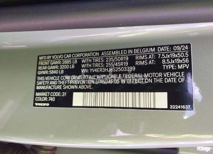 Photo 9 of 2025 Volvo Ex40 TWIN MOTOR CORE (VIN YV4ER3HJ8S2503399)