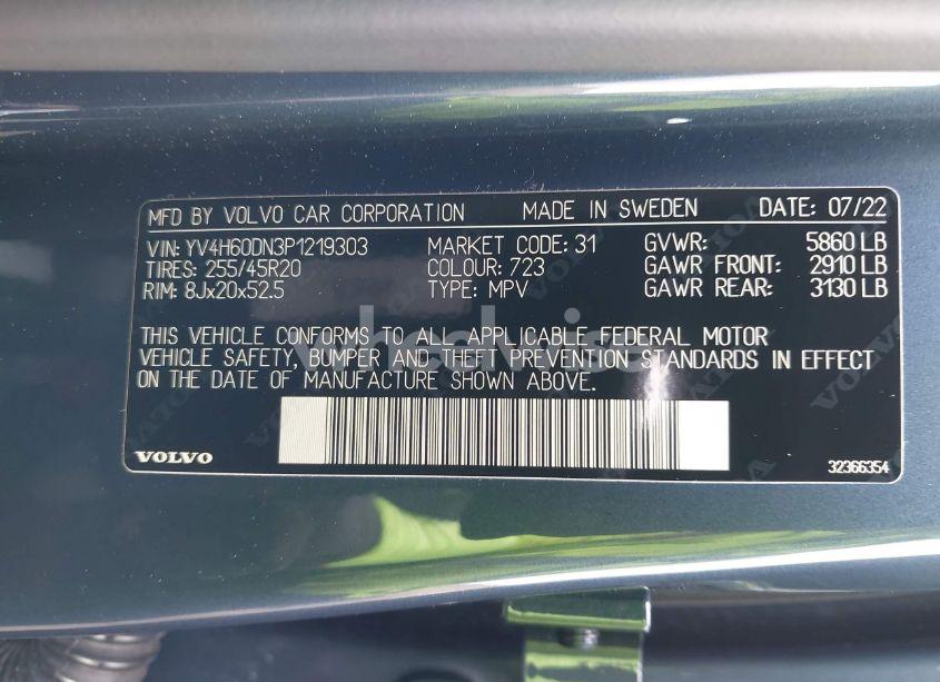 Photo 9 of 2023 Volvo Xc60 RECHARGE PLUG-IN HYBRID T8 PLUS BRIGHT THEME (VIN YV4H60DN3P1219303)