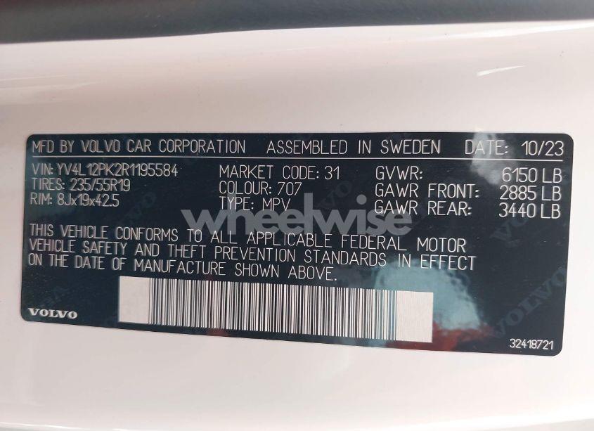 Photo 9 of 2024 Volvo Xc90 B5 CORE BRIGHT THEME (VIN YV4L12PK2R1195584)