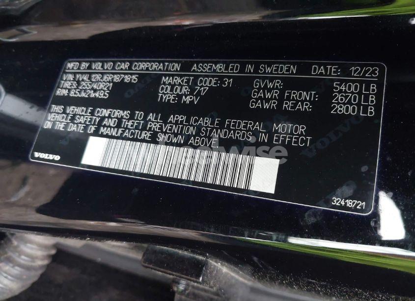 Photo 9 of 2024 Volvo Xc60 ULTIMATE BLACK EDITION (VIN YV4L12RJ6R1871815)