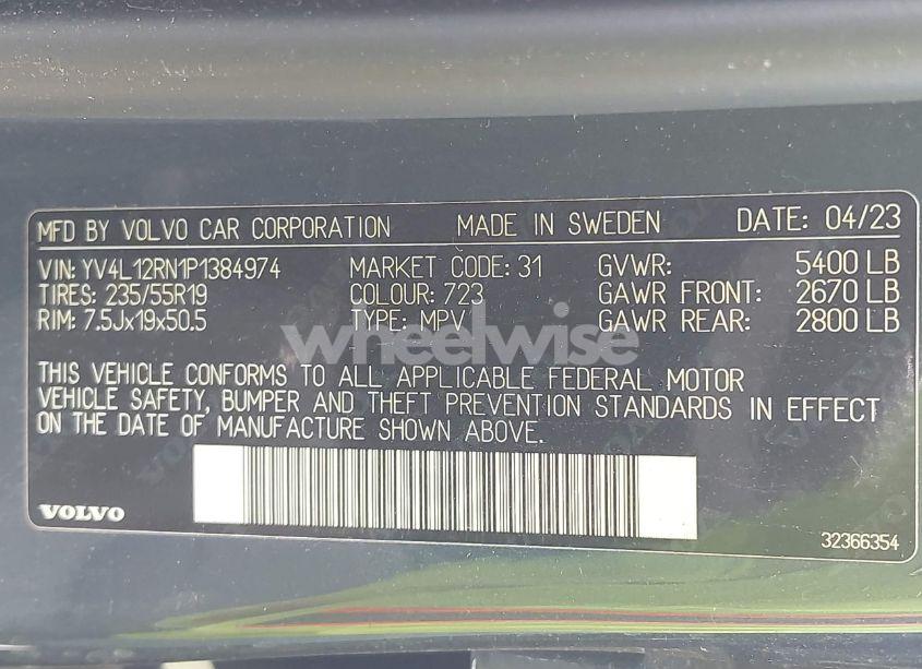 Photo 9 of 2023 Volvo Xc60 B5 PLUS BRIGHT THEME (VIN YV4L12RN1P1384974)