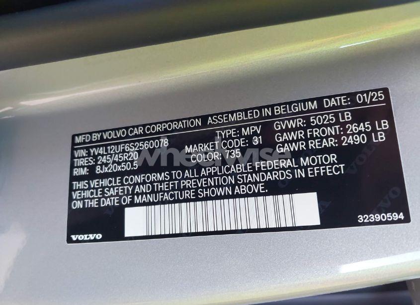 Photo 9 of 2025 Volvo Xc40 B5 ULTRA BRIGHT THEME (VIN YV4L12UF6S2560078)