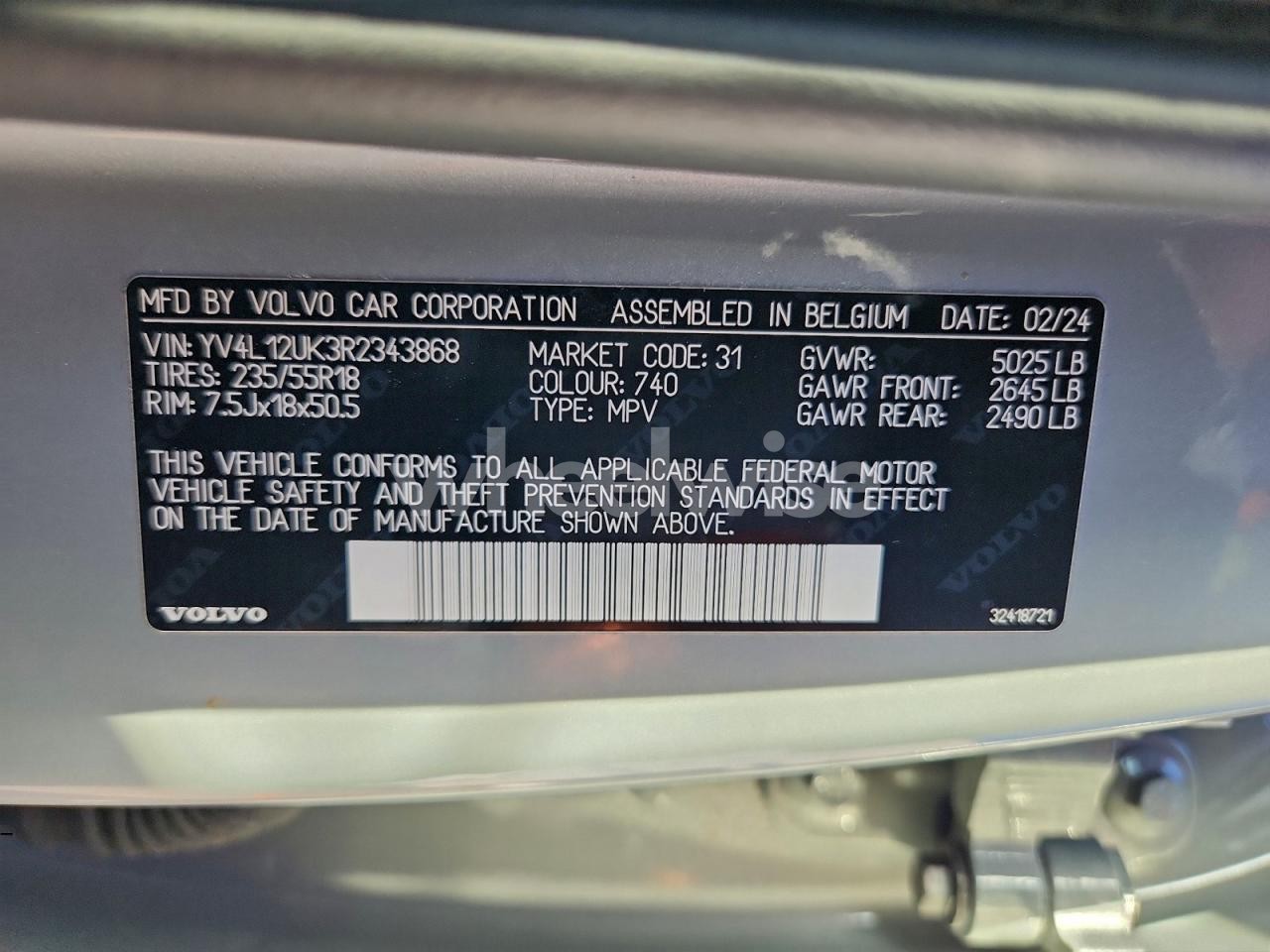 Photo 13 of 2024 VOLVO XC40 CORE (VIN YV4L12UK3R2343868)