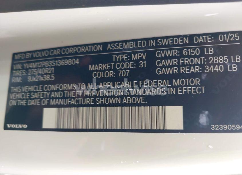 Photo 9 of 2025 Volvo Xc90 B5 PLUS 7-SEATER (VIN YV4M12PB3S1369804)