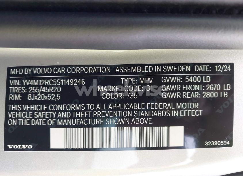 Photo 9 of 2025 Volvo Xc60 B5 PLUS (VIN YV4M12RC5S1149246)