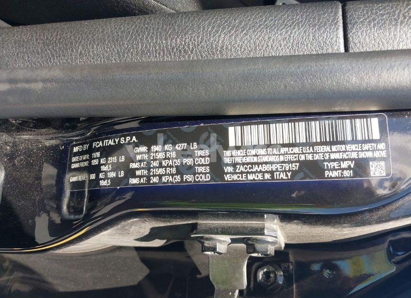 Photo 9 of 2017 Jeep Renegade SPORT FWD (VIN ZACCJAAB6HPE79157)