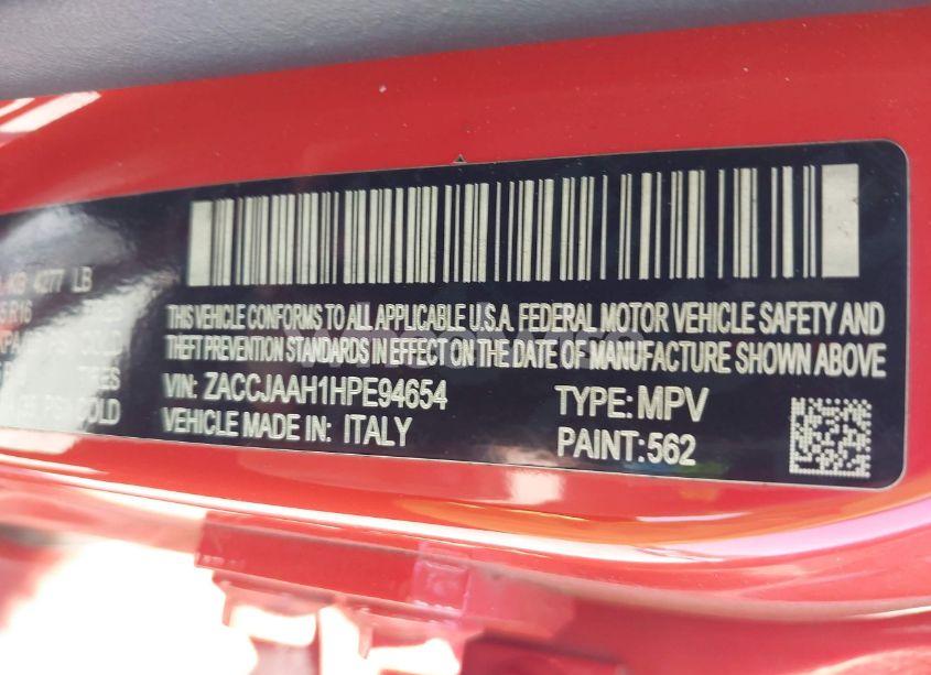 Photo 9 of 2017 Jeep Renegade SPORT FWD (VIN ZACCJAAH1HPE94654)