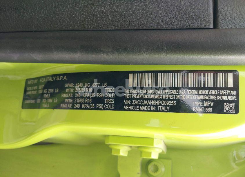 Photo 9 of 2017 Jeep Renegade SPORT FWD (VIN ZACCJAAH6HPG09555)