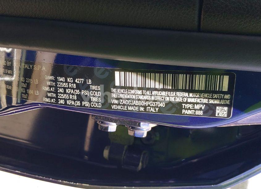 Photo 9 of 2017 Jeep Renegade LATITUDE FWD (VIN ZACCJABB0HPG37040)