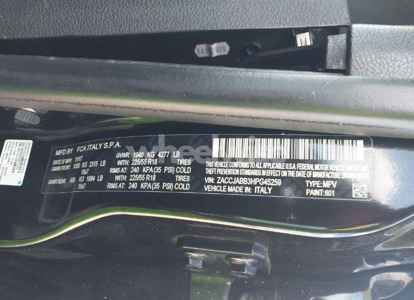 Photo 9 of 2017 Jeep Renegade ALTITUDE FWD (VIN ZACCJABB3HPG45259)