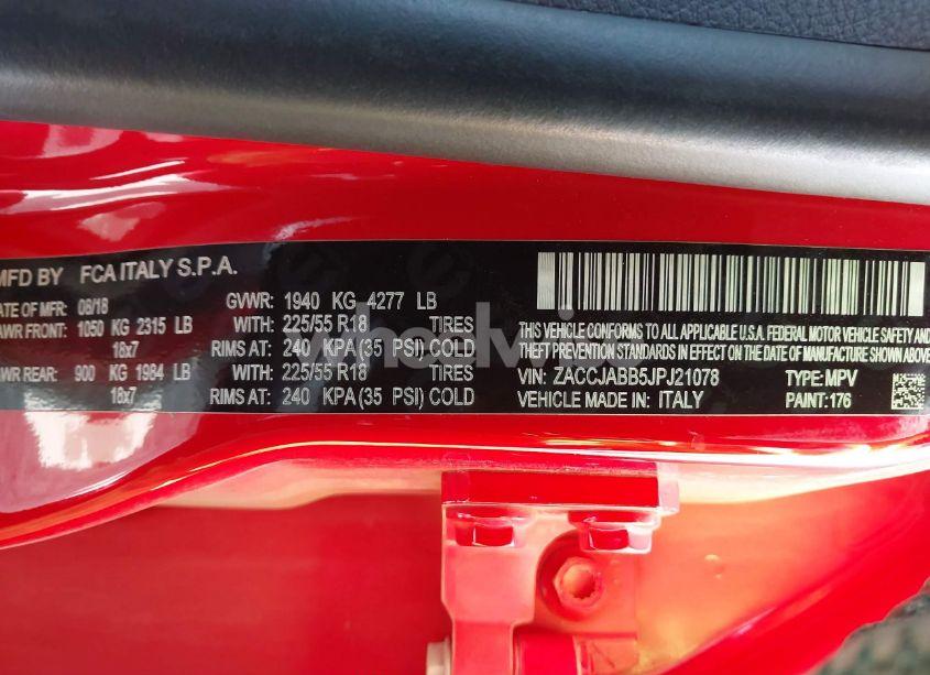 Photo 9 of 2018 Jeep Renegade ALTITUDE FWD (VIN ZACCJABB5JPJ21078)