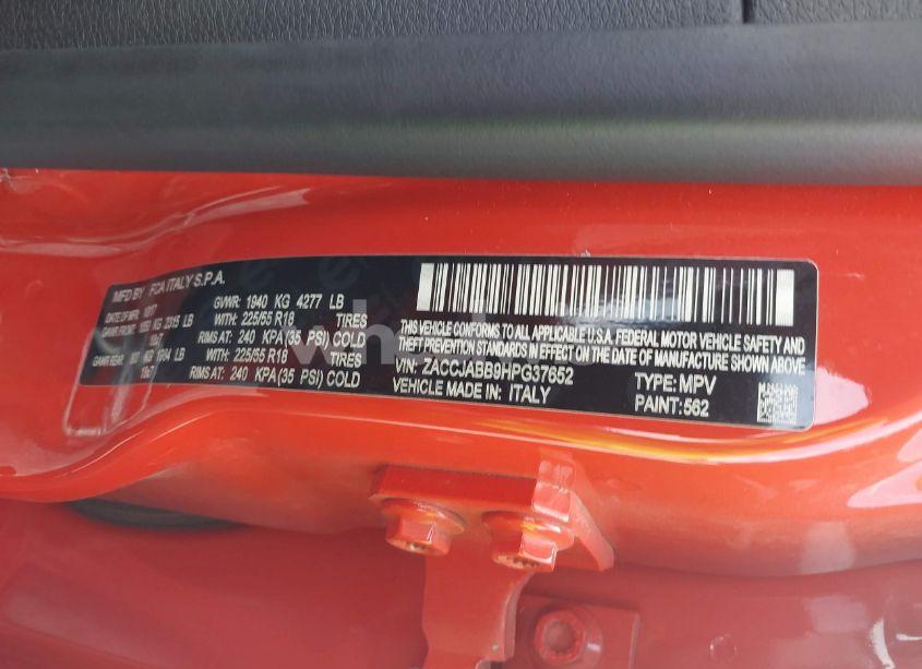 Photo 9 of 2017 Jeep Renegade LATITUDE FWD (VIN ZACCJABB9HPG37652)