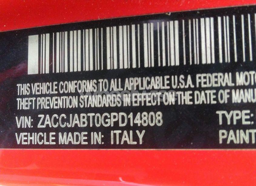 Photo 9 of 2016 Jeep Renegade LATITUDE (VIN ZACCJABT0GPD14808)