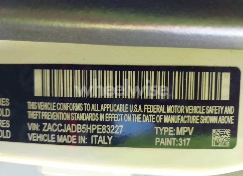 Photo 9 of 2017 Jeep Renegade LIMITED FWD (VIN ZACCJADB5HPE83227)