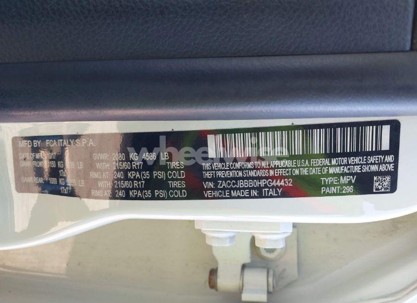 Photo 9 of 2017 Jeep Renegade LATITUDE 4X4 (VIN ZACCJBBB0HPG44432)