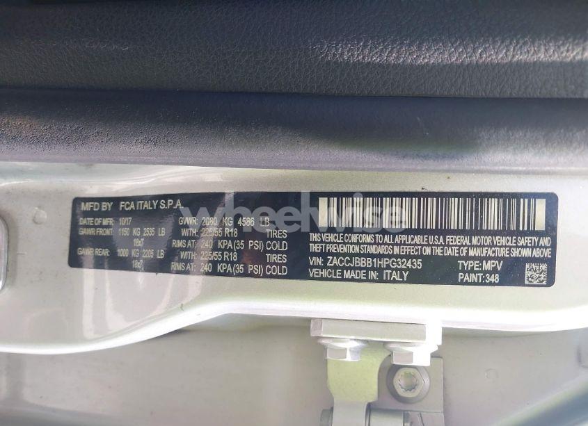 Photo 9 of 2017 Jeep Renegade LATITUDE 4X4 (VIN ZACCJBBB1HPG32435)