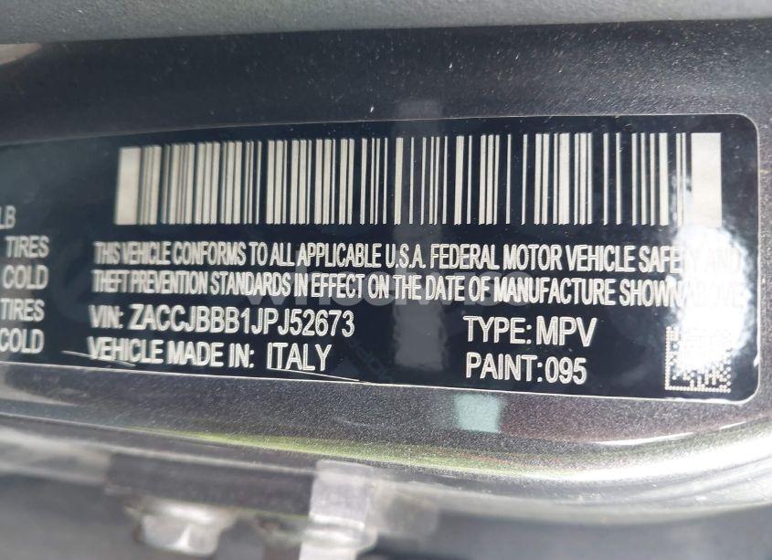 Photo 9 of 2018 Jeep Renegade ALTITUDE 4X4 (VIN ZACCJBBB1JPJ52673)