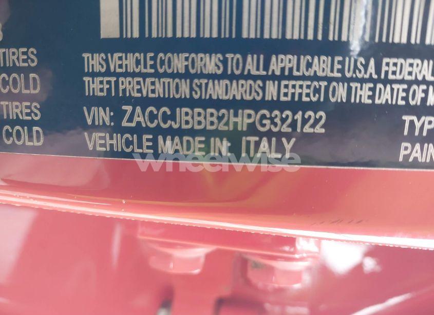 Photo 9 of 2017 Jeep Renegade LATITUDE 4X4 (VIN ZACCJBBB2HPG32122)