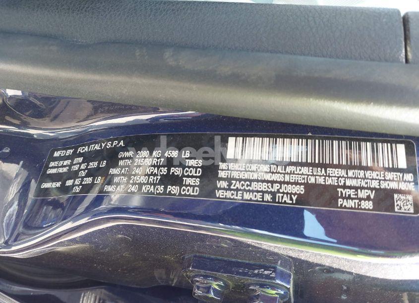 Photo 9 of 2018 Jeep Renegade LATITUDE 4X4 (VIN ZACCJBBB3JPJ08965)