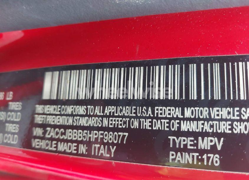 Photo 9 of 2017 Jeep Renegade LATITUDE 4X4 (VIN ZACCJBBB5HPF98077)