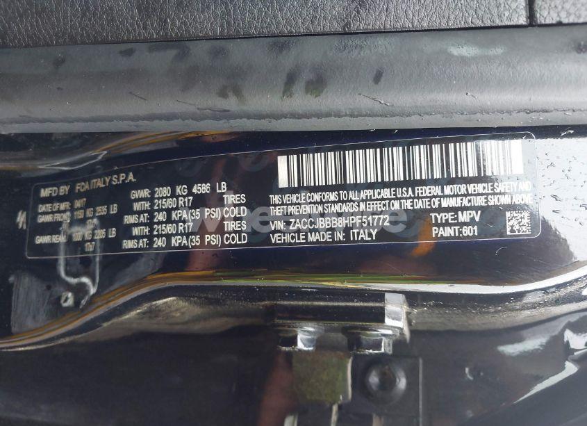 Photo 9 of 2017 Jeep Renegade LATITUDE 4X4 (VIN ZACCJBBB8HPF51772)