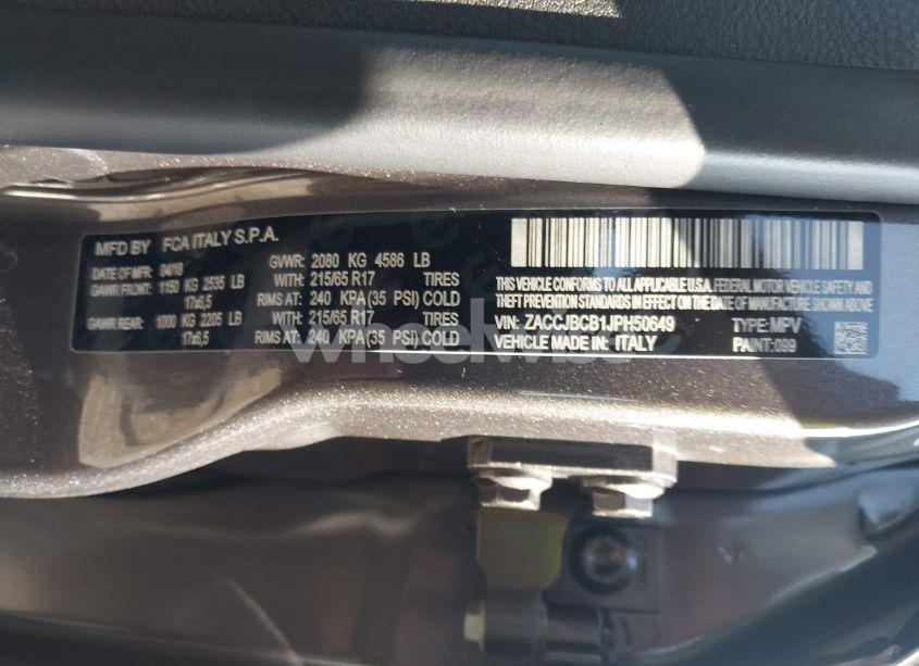 Photo 9 of 2018 Jeep Renegade TRAILHAWK 4X4 (VIN ZACCJBCB1JPH50649)