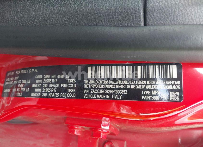 Photo 9 of 2017 Jeep Renegade TRAILHAWK 4X4 (VIN ZACCJBCB2HPG00852)