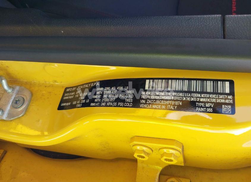 Photo 9 of 2017 Jeep Renegade TRAILHAWK 4X4 (VIN ZACCJBCB3HPF81874)