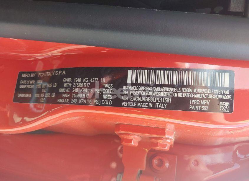 Photo 9 of 2020 Jeep Renegade LATITUDE FWD (VIN ZACNJABB6LPL11581)