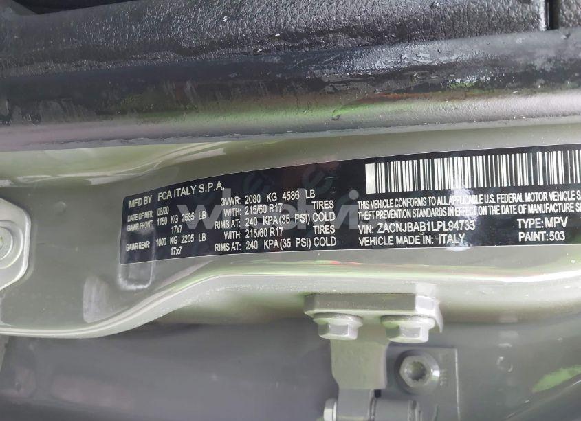 Photo 9 of 2020 Jeep Renegade SPORT 4X4 (VIN ZACNJBAB1LPL94733)