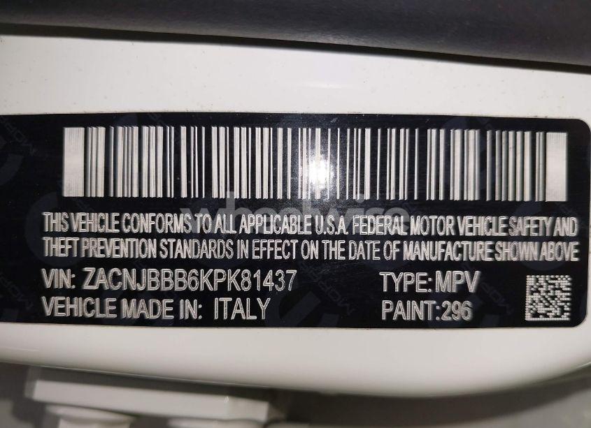 Photo 9 of 2019 Jeep Renegade LATITUDE 4X4 (VIN ZACNJBBB6KPK81437)