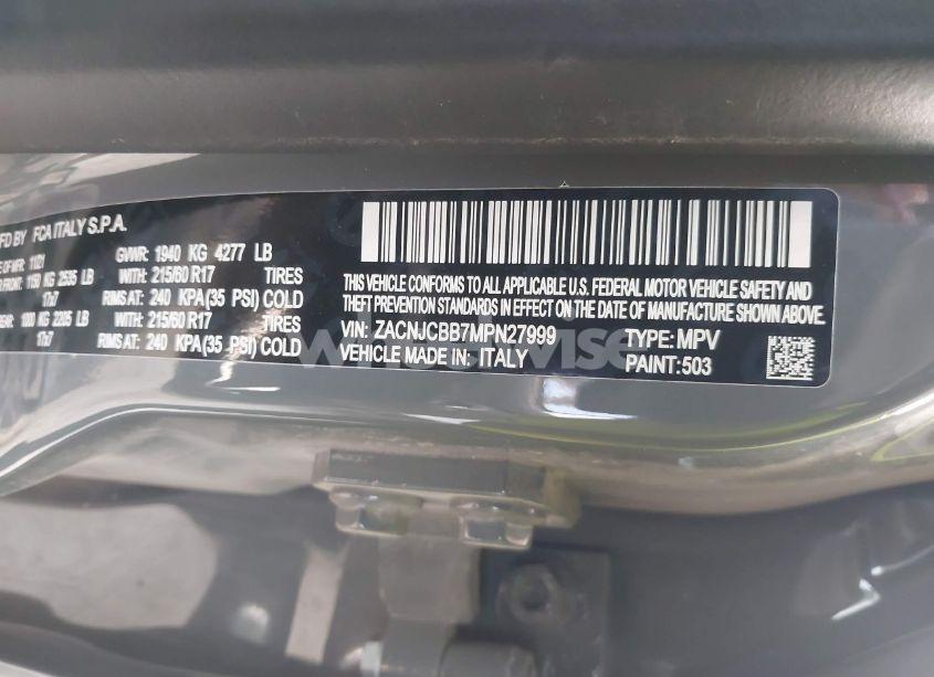 Photo 9 of 2021 Jeep Renegade LATITUDE FWD (VIN ZACNJCBB7MPN27999)