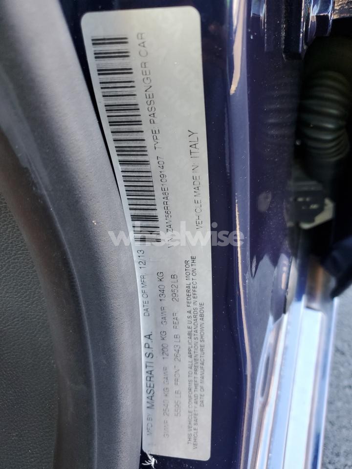 Photo 12 of 2014 MASERATI QUATTROPORTE S (VIN ZAM56RRA8E1091407)