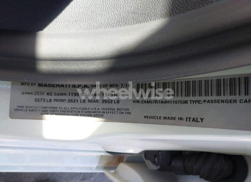 Photo 9 of 2017 Maserati Ghibli S Q4 (VIN ZAM57RTA4H1197508)