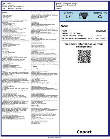 Photo 4 of 2021 MASERATI GHIBLI LUXURY (VIN ZAM57XSL2M1364692)