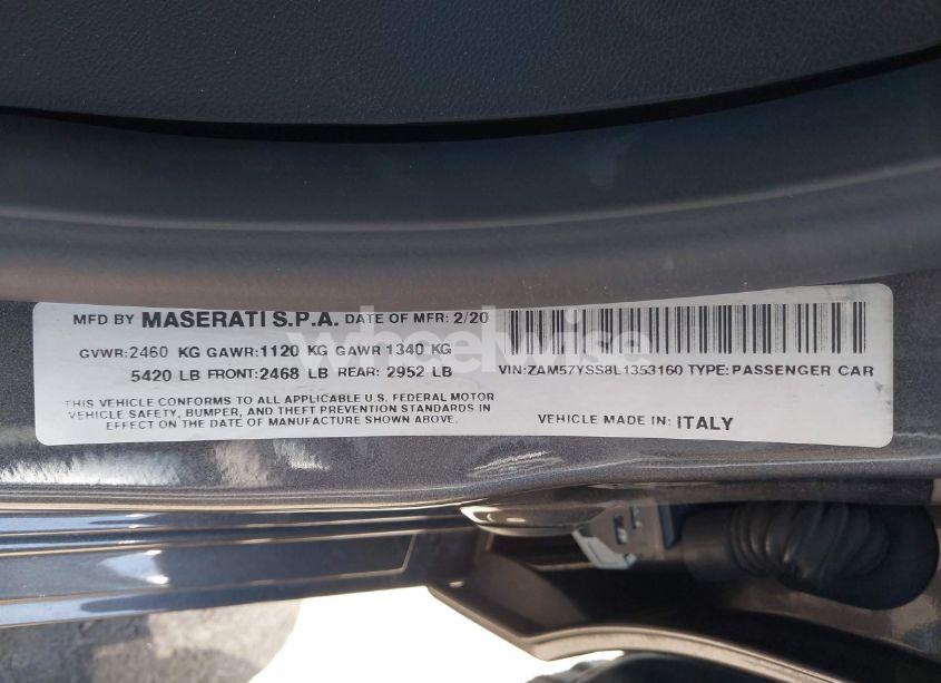 Photo 9 of 2020 Maserati Ghibli S GRANSPORT (VIN ZAM57YSS8L1353160)