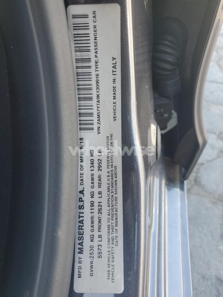 Photo 12 of 2019 MASERATI GHIBLI S (VIN ZAM57YTA9K1309916)
