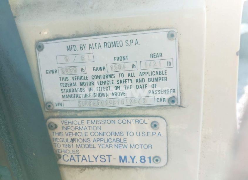 Photo 9 of 1981 Alfa Romeo VELOCE SPIDER (VIN ZARBA5414B1012645)