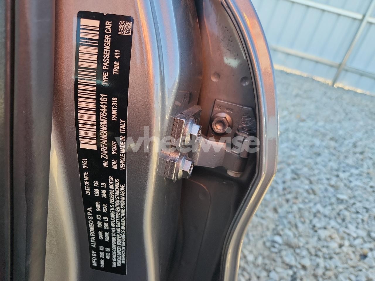 Photo 12 of 2021 ALFA ROMEO GIULIA TI (VIN ZARFAMBN6M7644161)