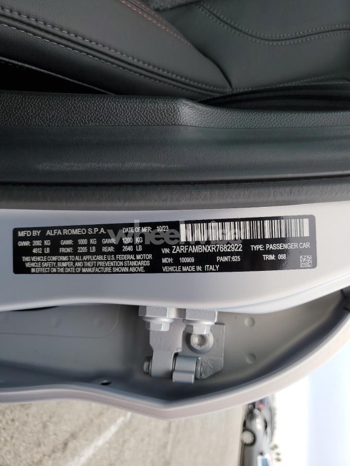 Photo 12 of 2024 ALFA ROMEO GIULIA TI (VIN ZARFAMBNXR7682922)