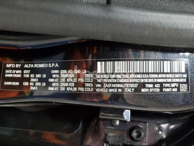 Photo 7 of 2018 ALFA ROMEO STELVIO TI SPORT (VIN ZASFAKNN4J7B79537)