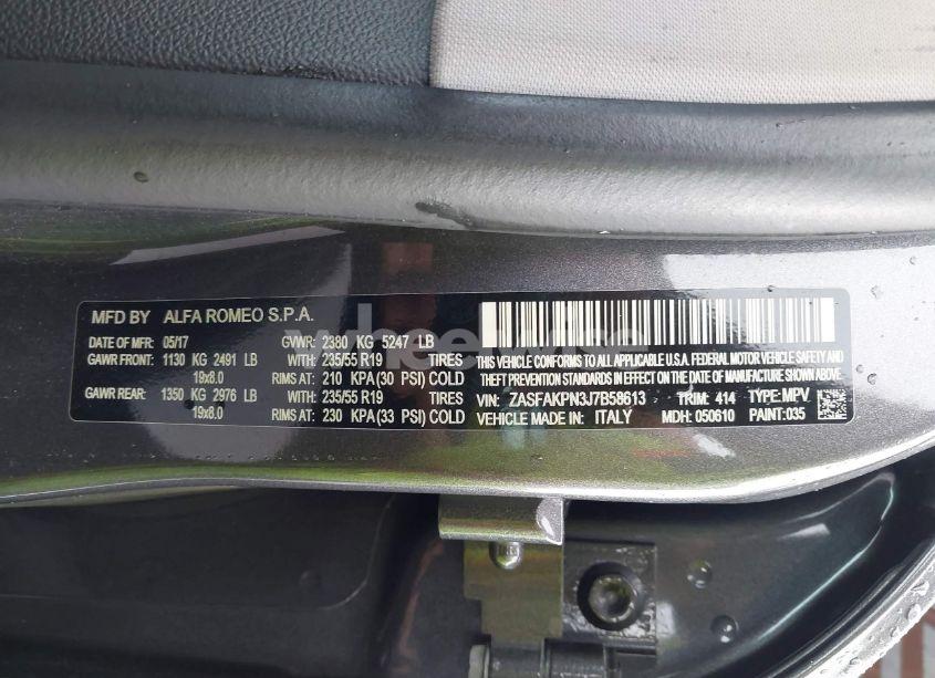 Photo 9 of 2018 Alfa Romeo STELVIO SPORT AWD (VIN ZASFAKPN3J7B58613)
