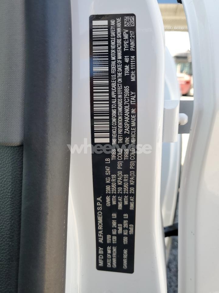 Photo 13 of 2020 ALFA ROMEO STELVIO (VIN ZASPAKAN0L7C75985)